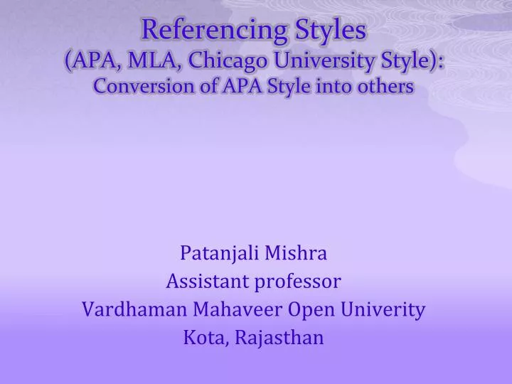 referencing styles apa mla chicago university style conversion of apa style into others
