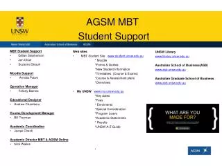 AGSM MBT Student Support