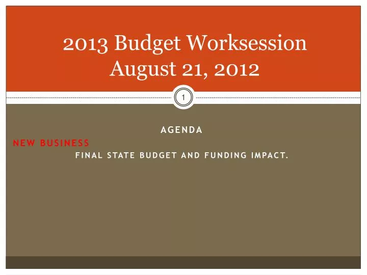 2013 budget worksession august 21 2012