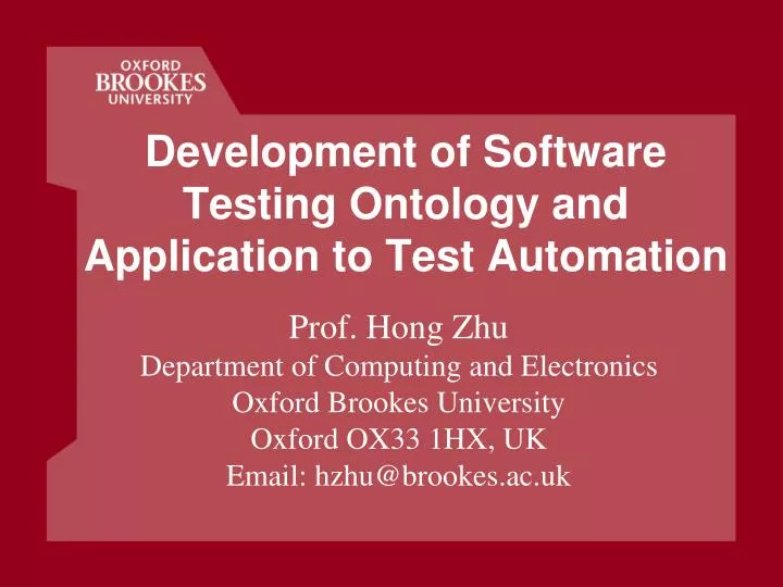 development of software testing ontology and application to test automation