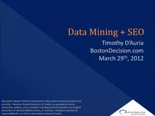 Data Mining + SEO