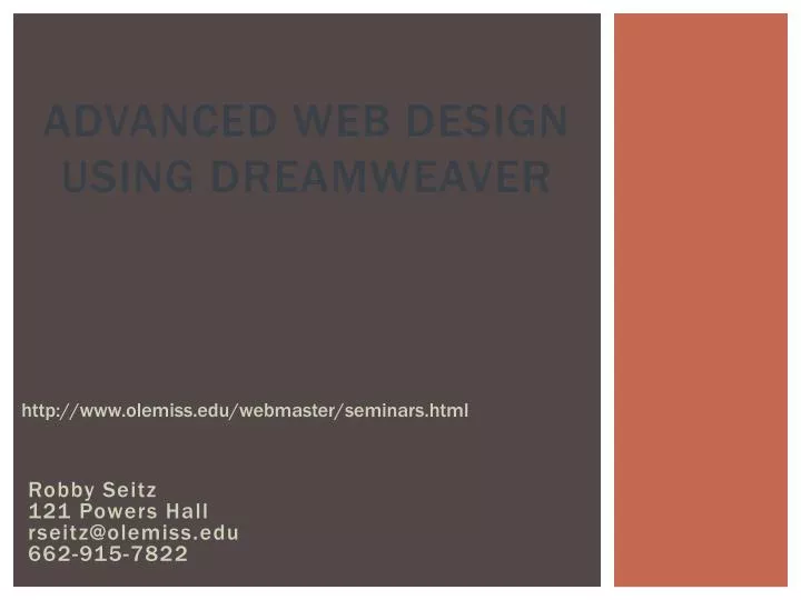 advanced web design using dreamweaver