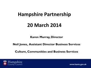 Hampshire Partnership 20 March 2014