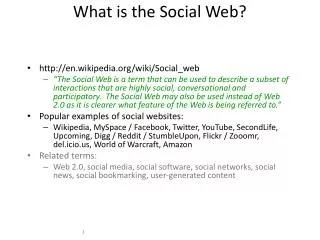 What is the Social Web?
