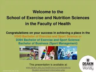 Congratulations on your success in achieving a place in the H343 Bachelor of Exercise and Sport Science or D394 Bachelo