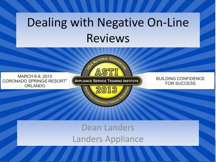 dealing with negative on line reviews
