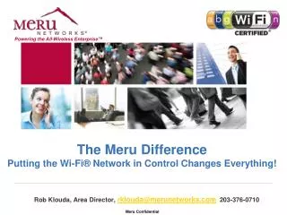 the meru difference putting the wi fi network in control changes everything
