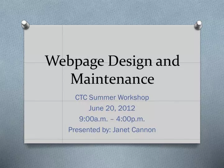 webpage design and maintenance