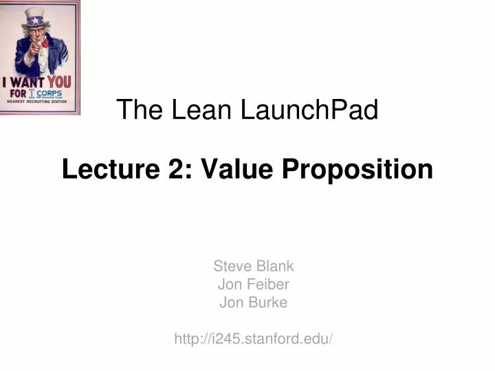 the lean launchpad lecture 2 value proposition