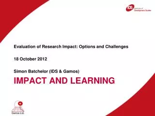 Impact and Learning