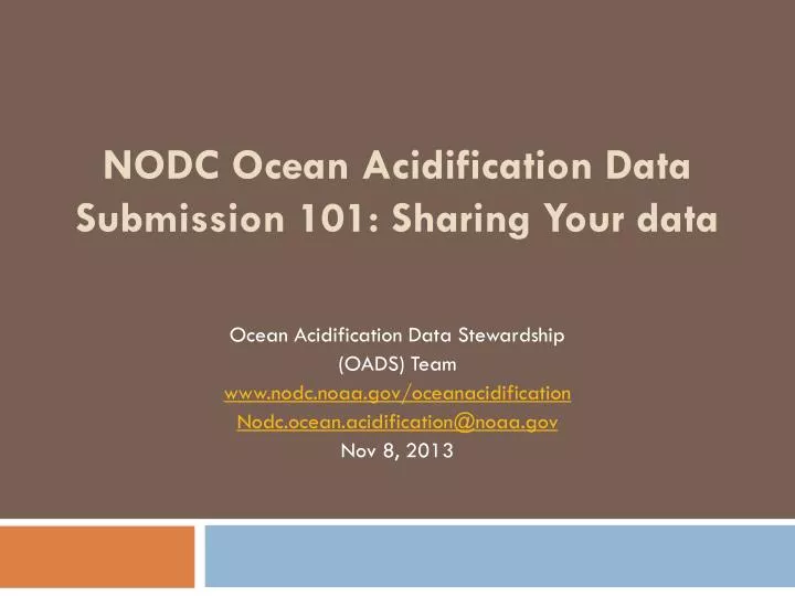 nodc ocean acidification data submission 101 sharing your data