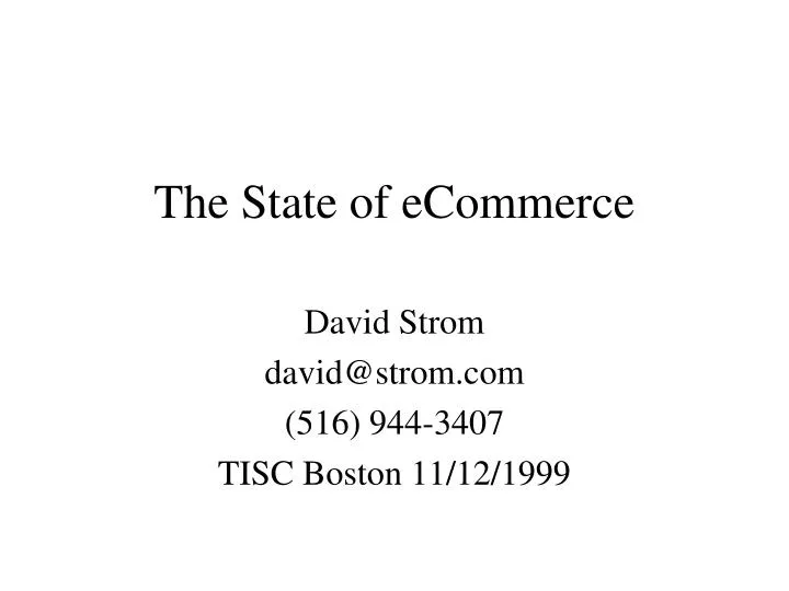 the state of ecommerce