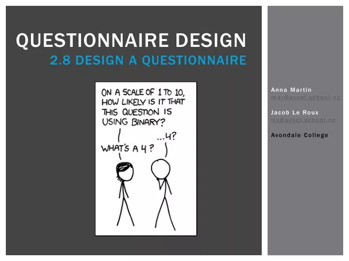 questionnaire design 2 8 design a questionnaire