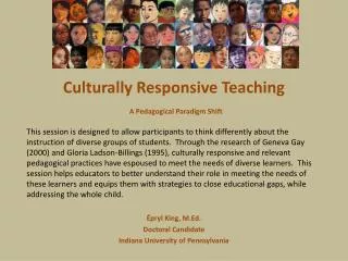 Culturally Responsive Teaching A Pedagogical Paradigm Shift
