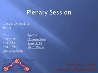 Plenary Session