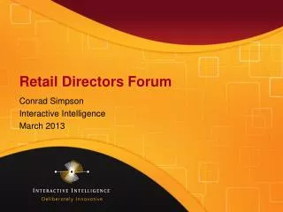 Retail Directors Forum