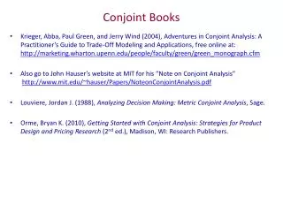 Conjoint Books