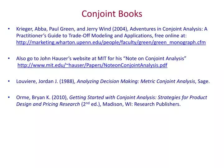 conjoint books