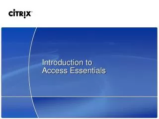 Introduction to Access Essentials