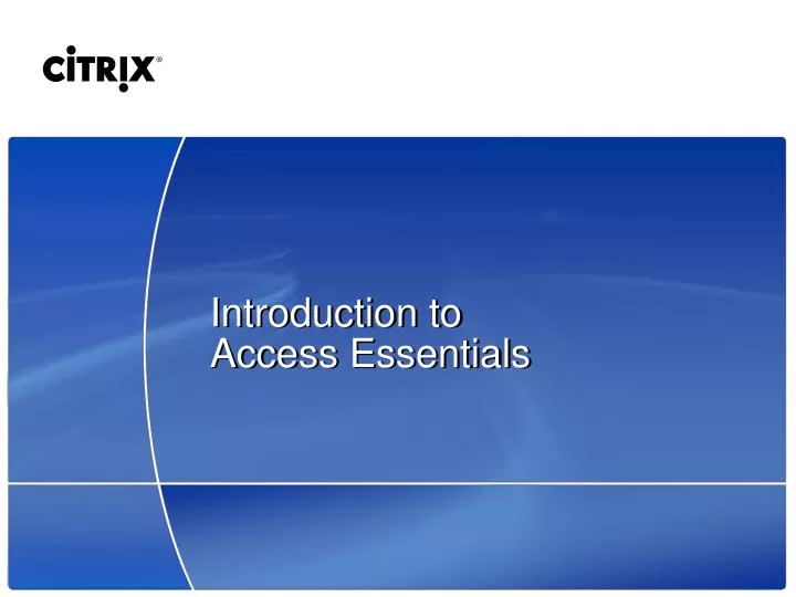 introduction to access essentials