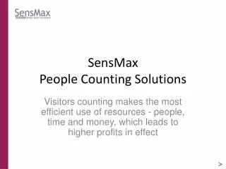 SensMax People Counting Solutions
