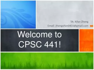 Welcome to CPSC 441!