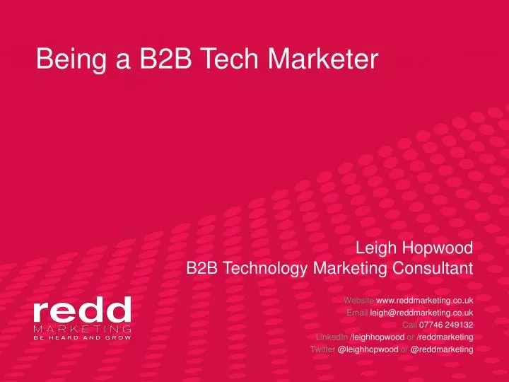 being a b2b tech marketer