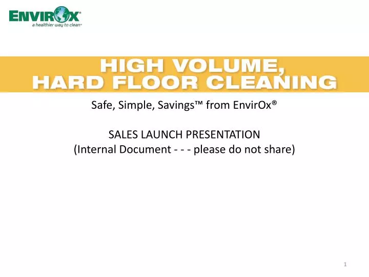 safe simple savings from envirox sales launch presentation internal document please do not share
