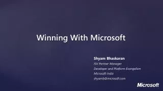 Winning With Microsoft