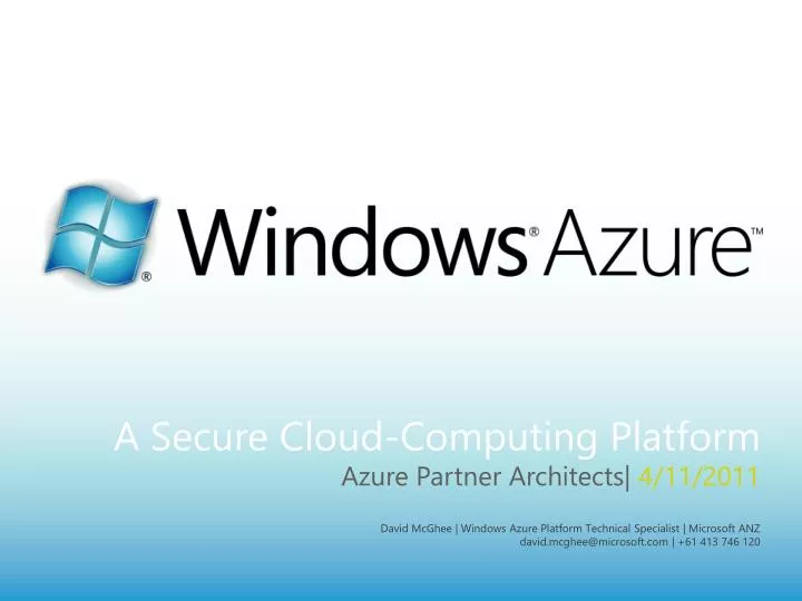 a secure cloud computing platform azure partner architects 4 11 2011