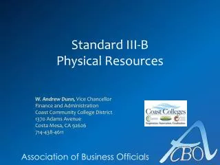 Standard III-B Physical Resources