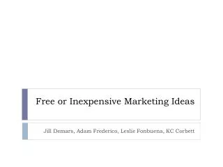 Free or Inexpensive Marketing Ideas