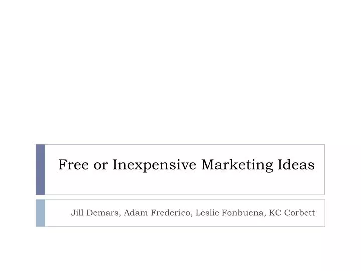 free or inexpensive marketing ideas