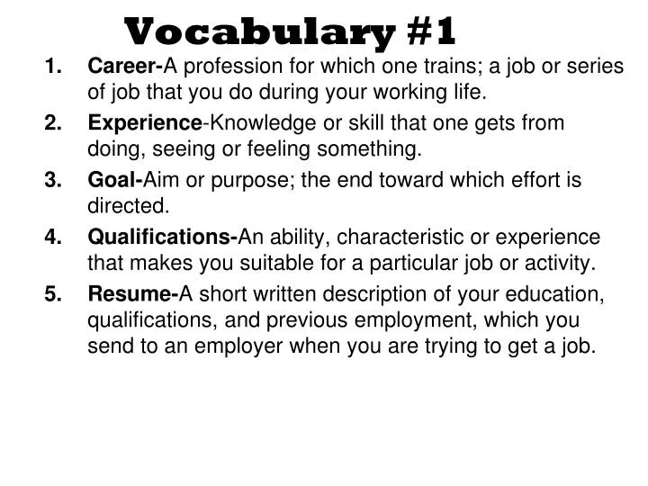 vocabulary 1