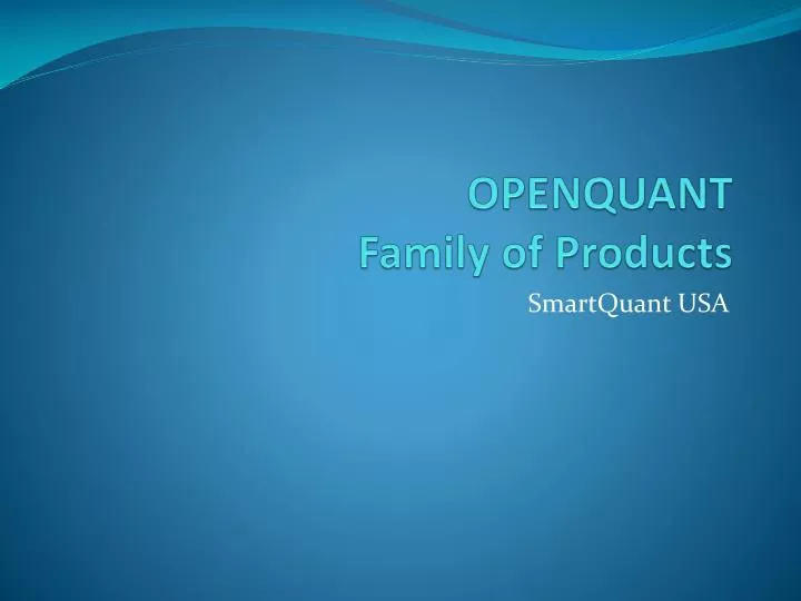 openquant family of products