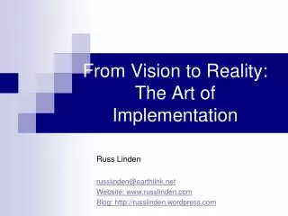From Vision to Reality: The Art of Implementation