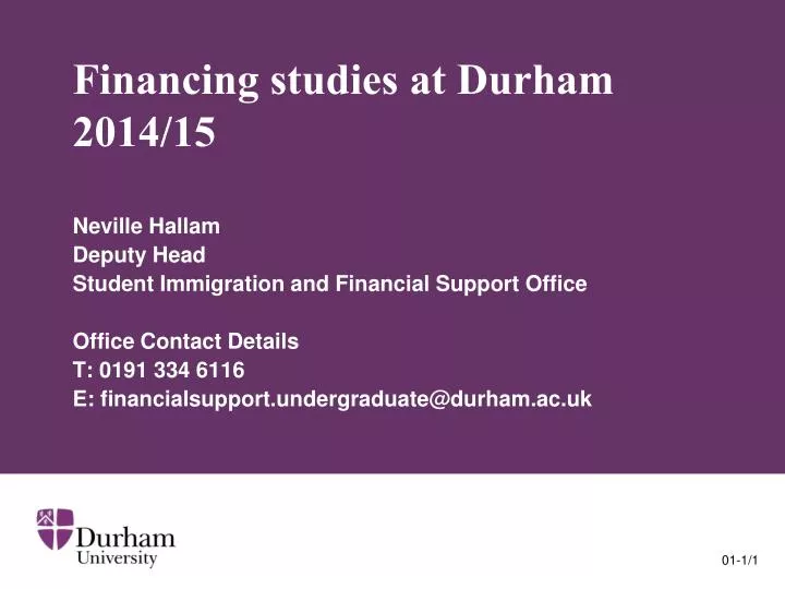 financing studies at durham 2014 15