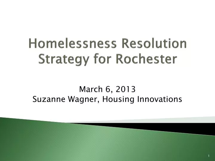 homelessness resolution strategy for rochester