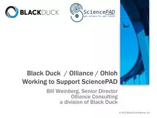 Black Duck / Olliance / Ohloh Working to Support SciencePAD