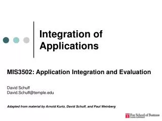 Integration of Applications