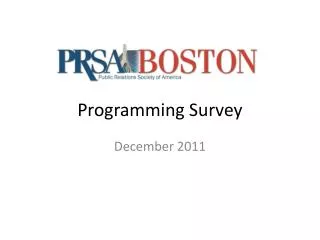Programming Survey
