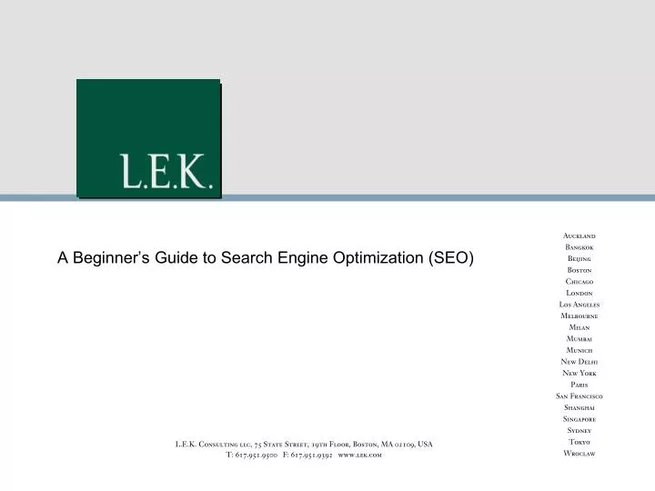 a beginner s guide to search engine optimization seo