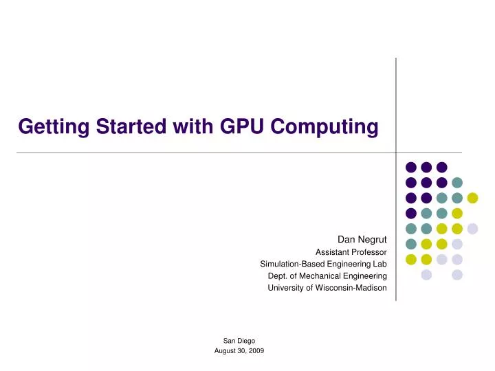 getting started with gpu computing