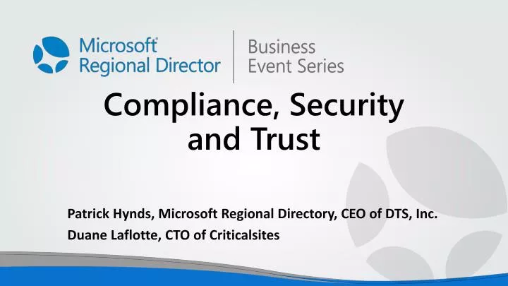 compliance security and trust