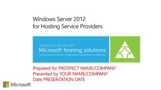 Windows Server 2012 for Hosting Service Providers
