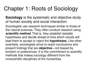 Chapter 1: Roots of Sociology