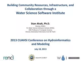 Building Community Resources, Infrastructure, and Collaboration through a Water Science Software Institute