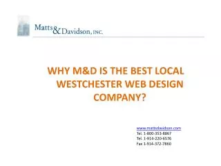 WHY M&amp;D IS THE BEST LOCAL WESTCHESTER WEB DESIGN COMPANY?