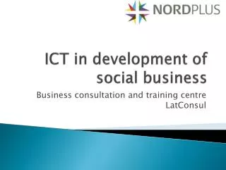 ICT in development of social business