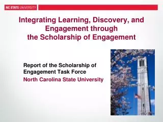 Integrating Learning, Discovery, and Engagement through the Scholarship of Engagement